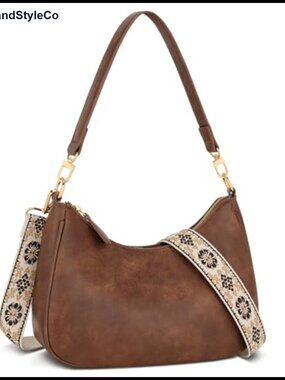 Vintage PU Leather Small Shoulder Bag with Crossbody Strap